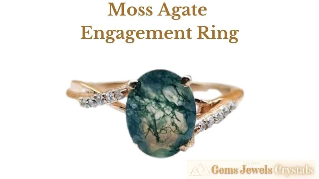 Moss Agate Engagement Ring